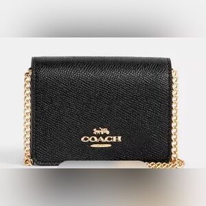 🖤COACH🖤Black Mini Wallet On A Chain/NWOT